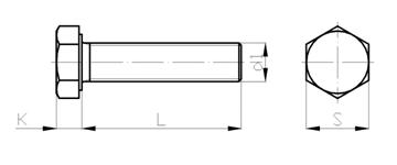 Tornillo hexagonal DIN 933 de rosca completa