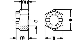 Tuerca hexagonal almenada DIN 935